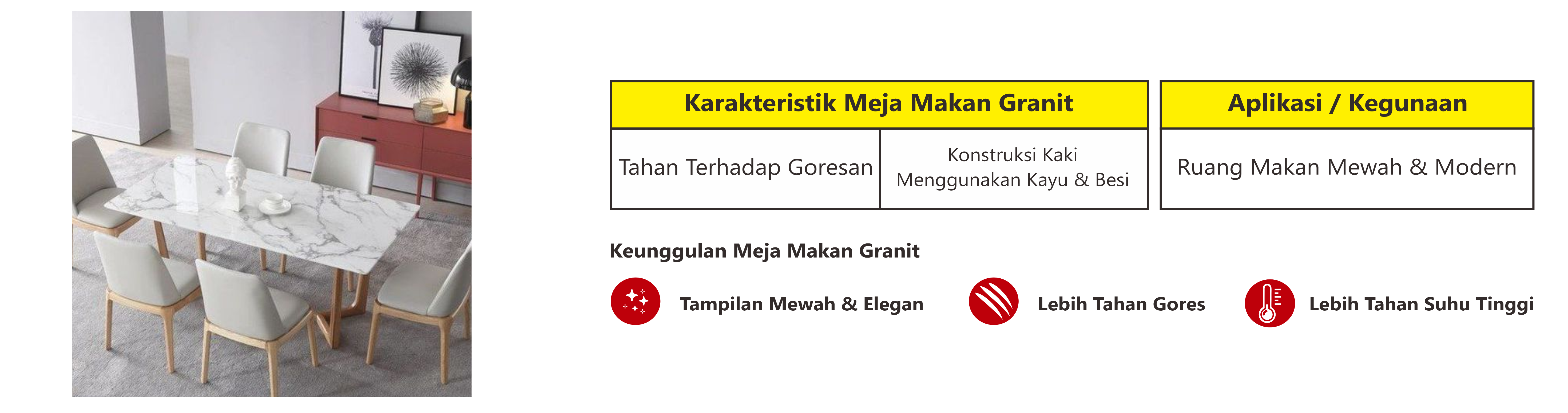 Meja Makan Granit